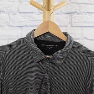 Men's Stripe Long Sleeve Polo